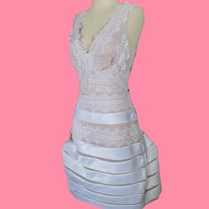 JS COLLECTION lace ribbon midi